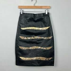 Mob Wife Leather Snakeskin Pencil skirt Sz M